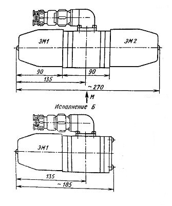 Габаритные и присоединительные размеры распределителей ПГ73-11