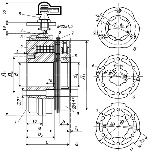 КОНСТРУКЦИЯ МУФТ ЭМ-12, ЭМ-22, ЭМ-32, ЭМ-42, ЭМ-52, ЭМ-62