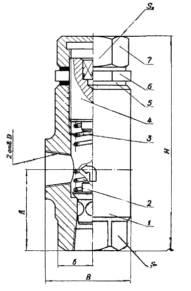 Конструкция предохранительного клапана КПШ