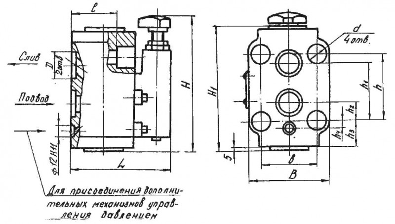 Размеры клапанов стыкового монтажа 10-100(200,320)-2, 20-320(200,100)-2, 32-320(200,100)-2