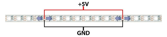 ws2812b питание ленты