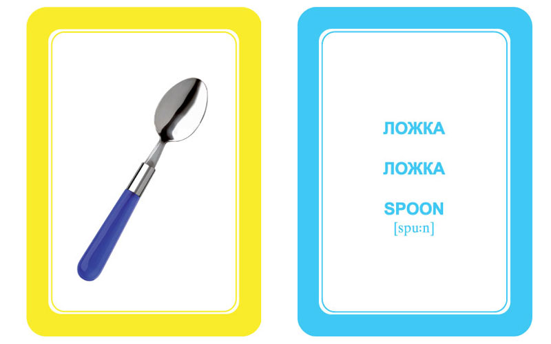 Interbaby Развивающие карточки посуда ложка Interbaby Kitchenware ложка