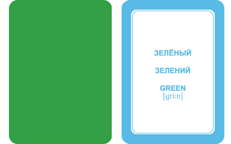 Interbaby Развивающие карточки Цвета зеленый Interbaby Colors green