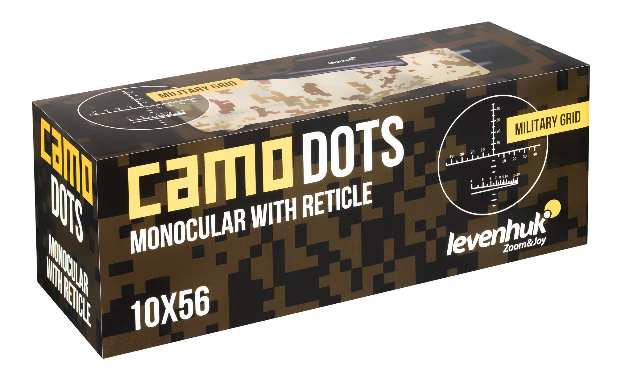 Монокуляр Levenhuk Camo Dots 10x56 с сеткой: красивая подарочная коробка